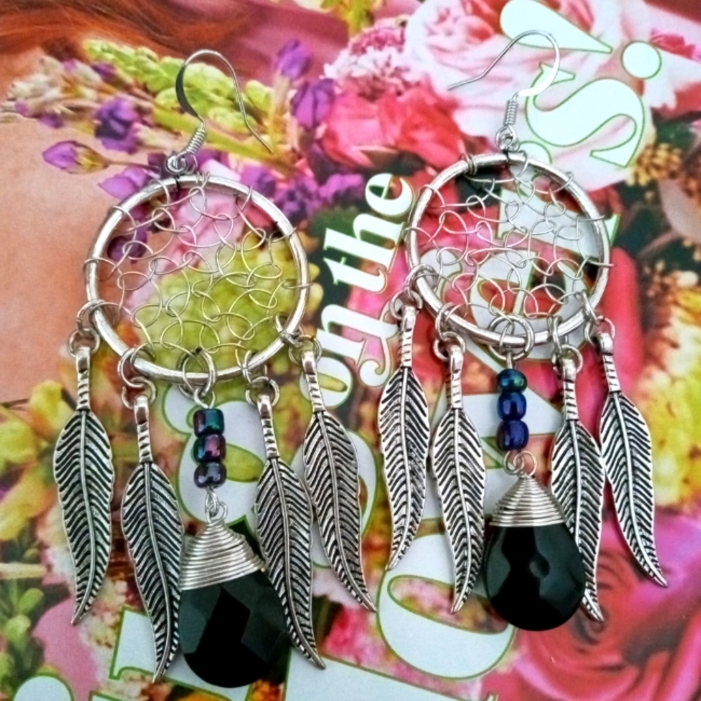 Silver Dreamcatcher Earrings